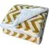 Chevron Sherpa Throw 150 x 200cm - Ochre, Polyester