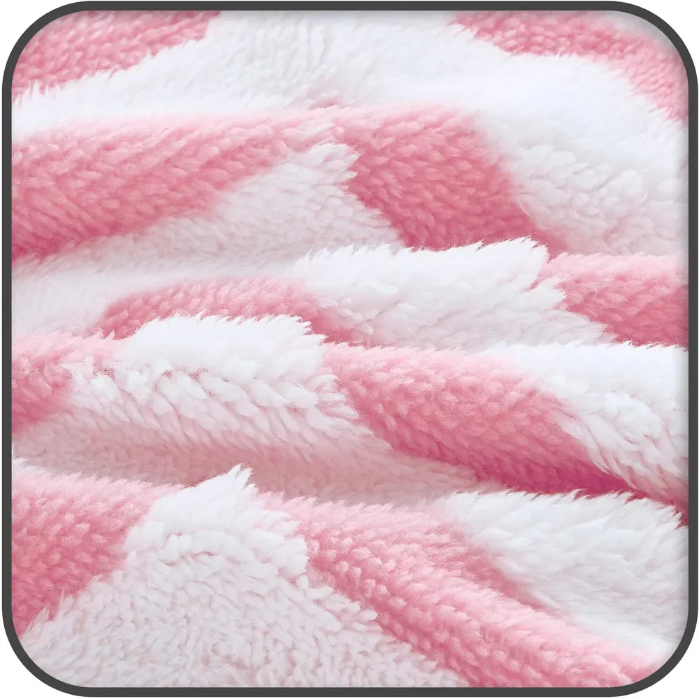 Chevron Sherpa Throw - Pink