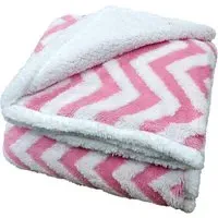 Chevron Sherpa Throw - Pink