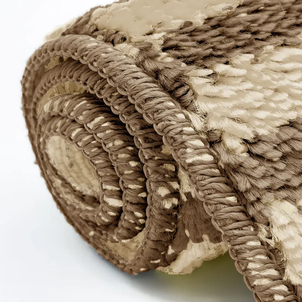 Chevron Stripe Bath Mat Set - Beige