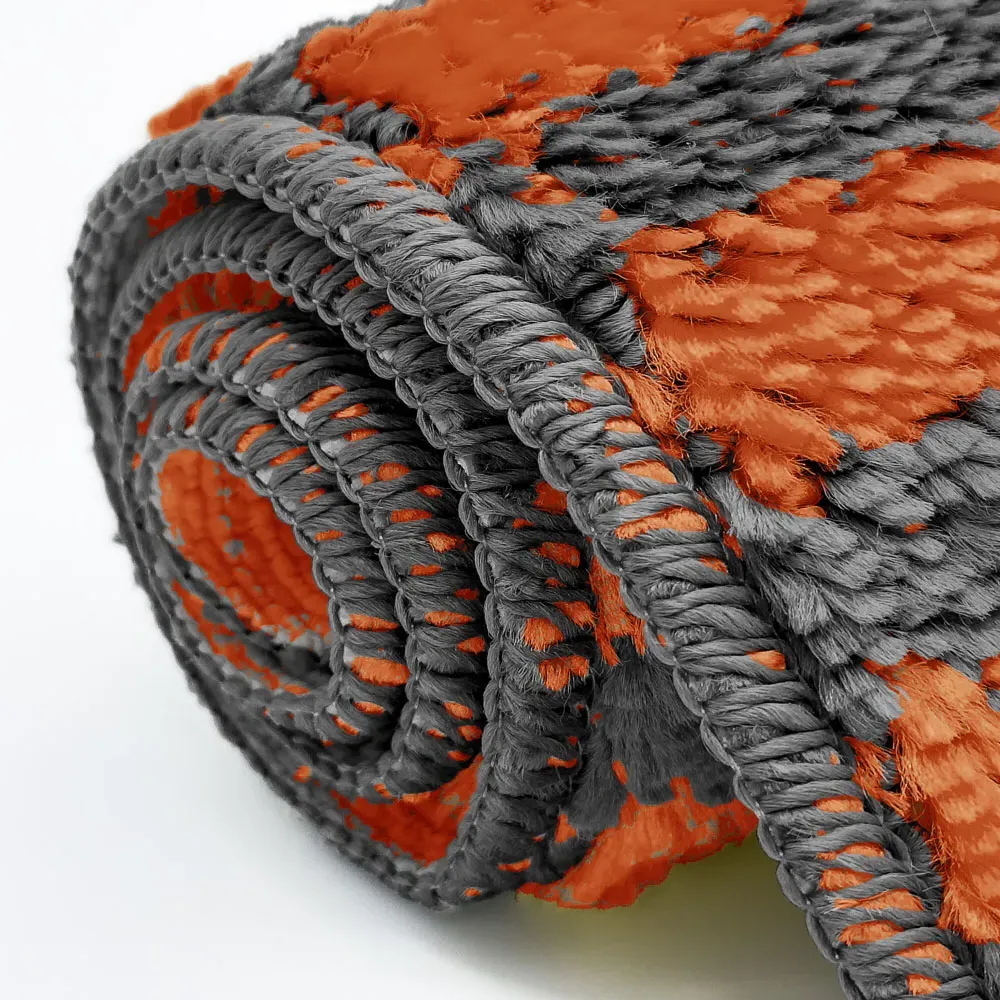 Chevron Stripe Bath Mat Set - Orange