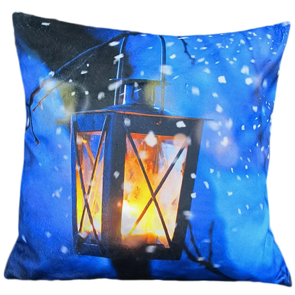 Christmas LED Light Up Lamp Filled Cushion 43x43cm 2 Pack