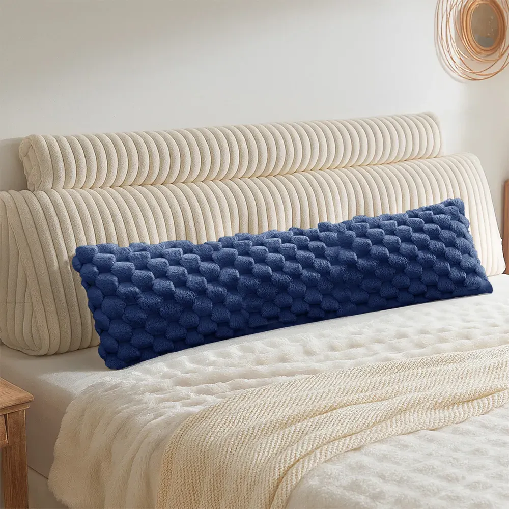 Chunky Popcorn Bolster Pillow - Navy