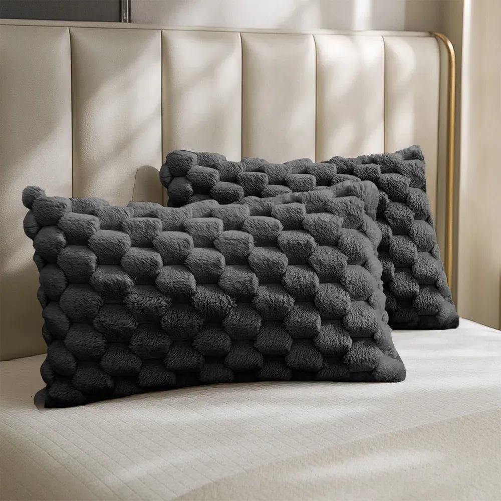 Chunky Popcorn Pillowcase 2 Pack - Charcoal