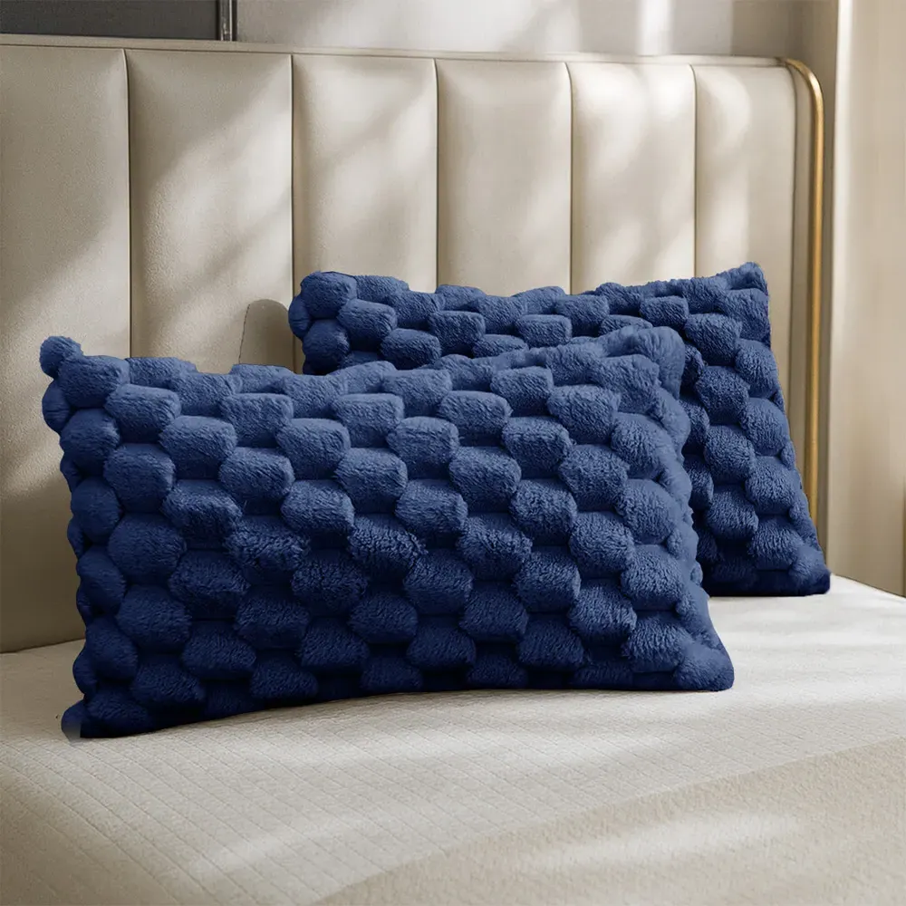 Chunky Popcorn Pillowcase 2 Pack - Navy
