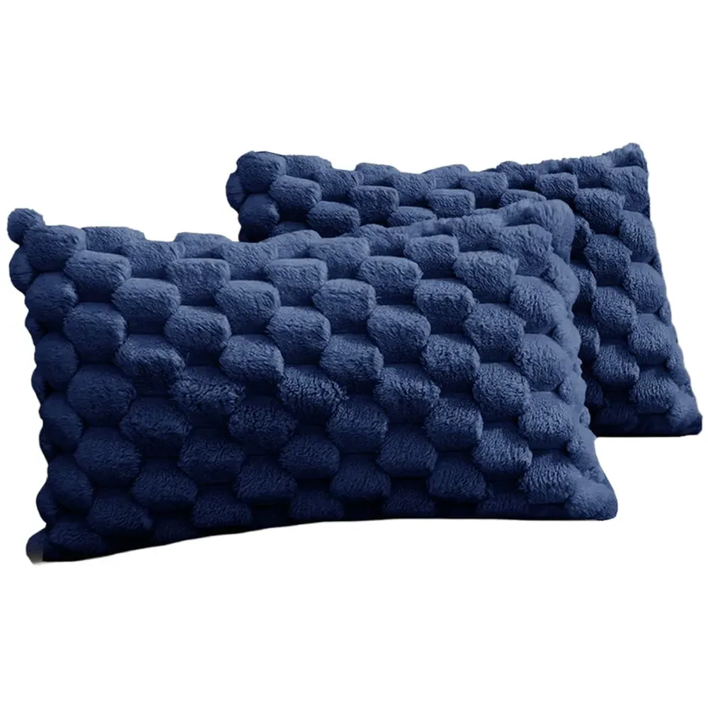 Chunky Popcorn Pillowcase 2 Pack - Navy image