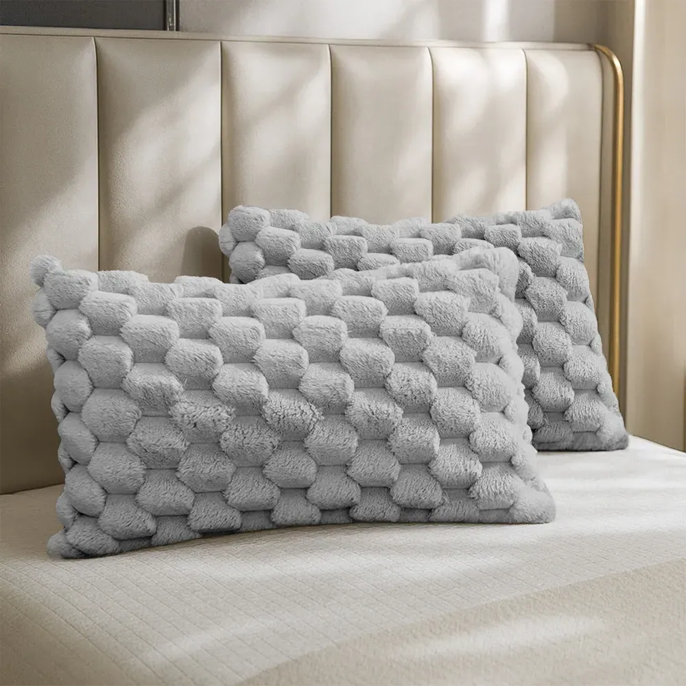 Chunky Popcorn Pillowcase 2 Pack - Silver