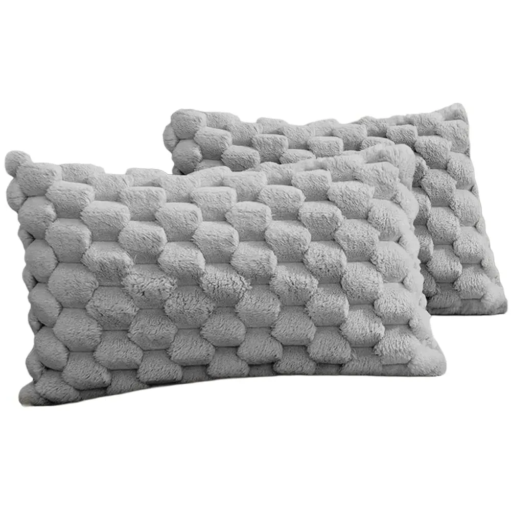 Chunky Popcorn Pillowcase 2 Pack - Silver image
