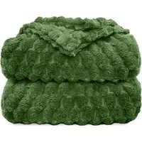 Chunky Popcorn Throw 150 x 200cm - Olive