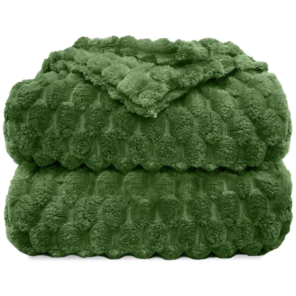 Chunky Popcorn Throw 150 x 200cm - Olive image
