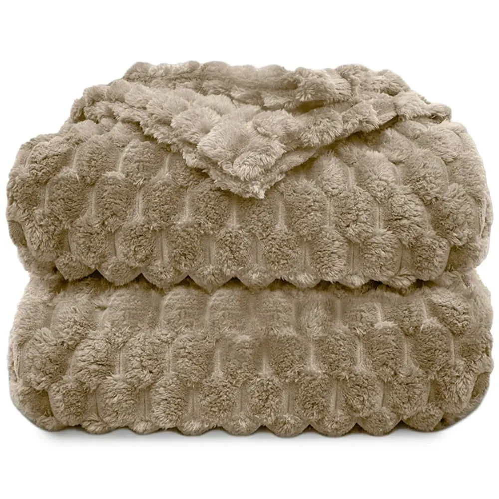 Chunky Popcorn Throw 200 x 240cm - Beige