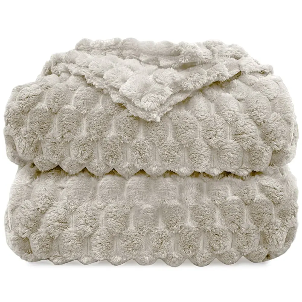 Chunky Popcorn Throw 200 x 240cm - Cream