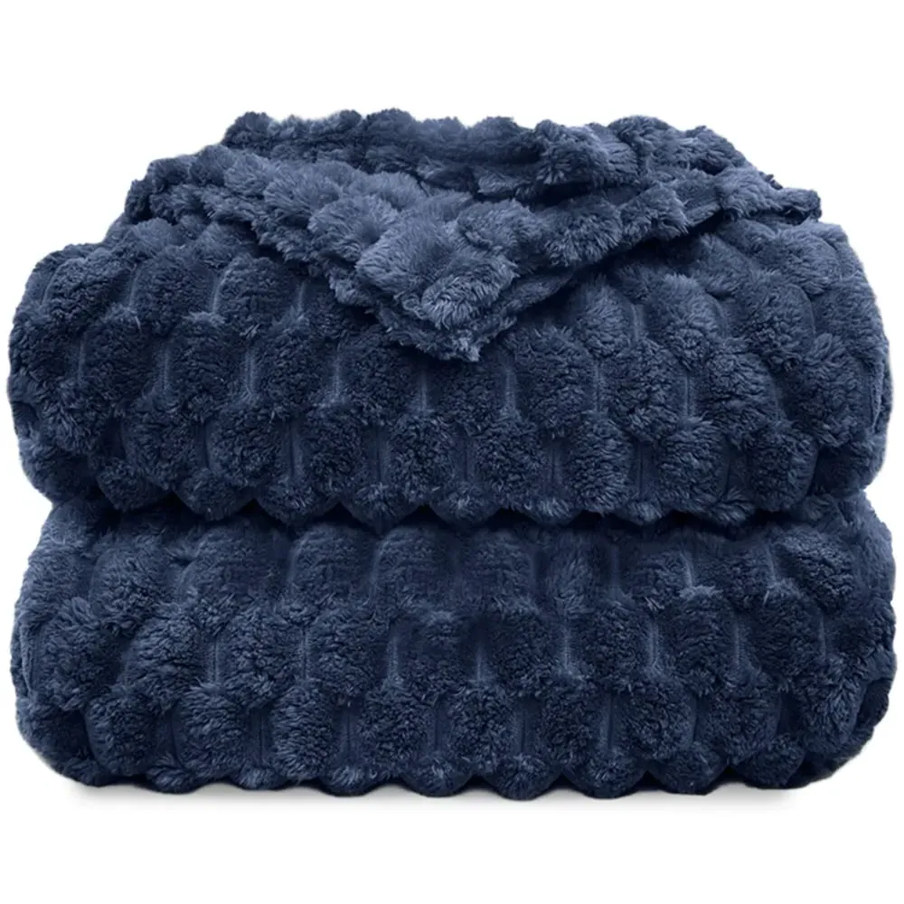 Chunky Popcorn Throw 200 x 240cm - Navy