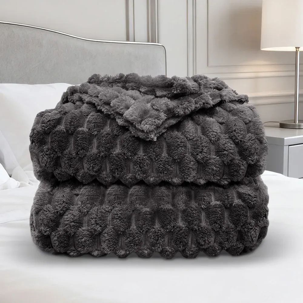 Chunky Popcorn Throw - Charcoal