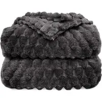 Chunky Popcorn Throw - Charcoal