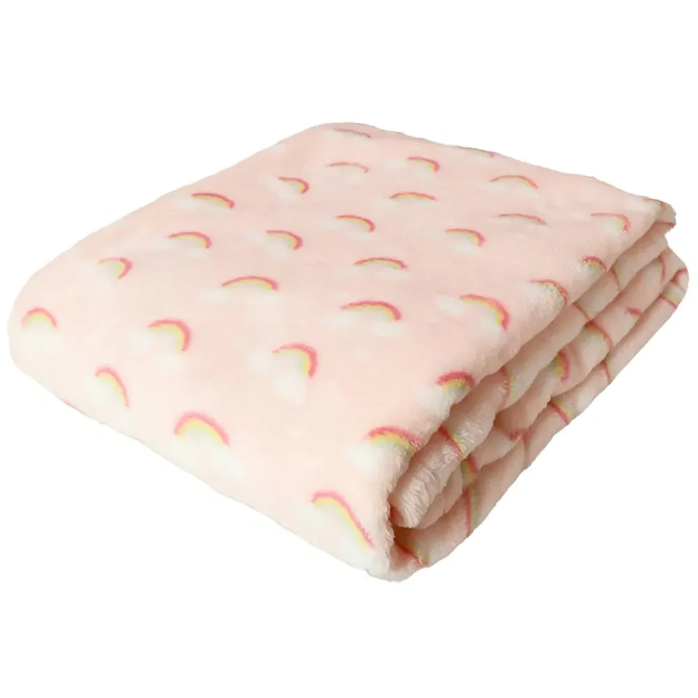 Clouds Rainbow Throw - Pink image