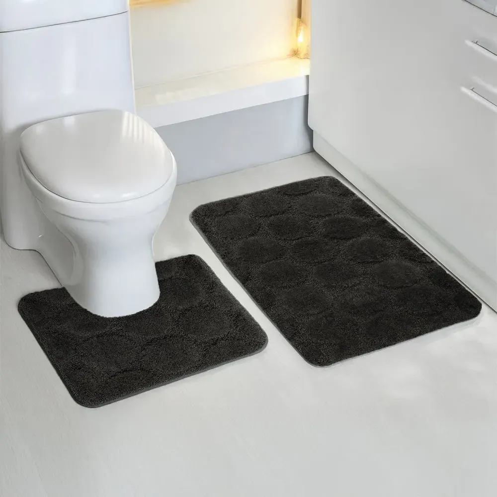 Cobla Bath Mat Set - Black