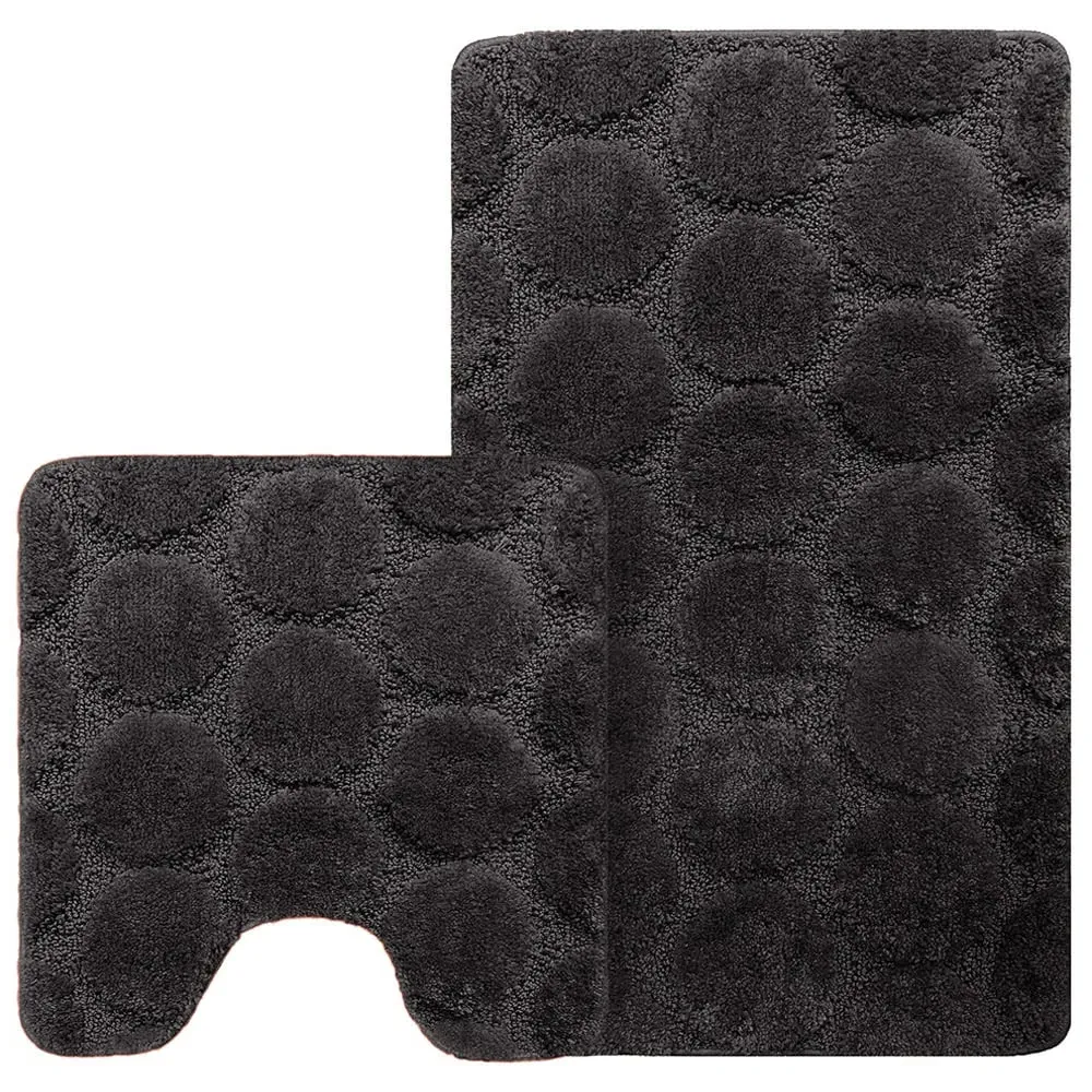 Cobla Bath Mat Set - Black image
