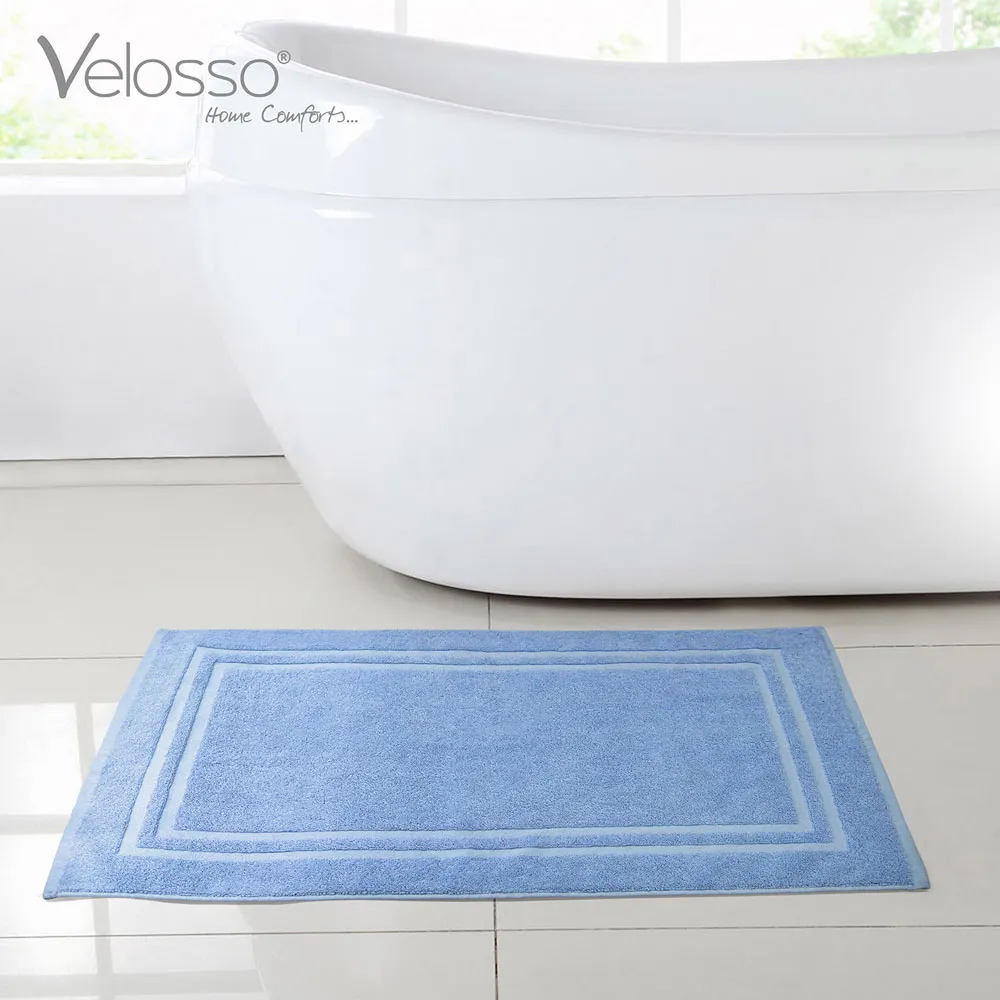 Cotton Hotel Bath Mat - Blue