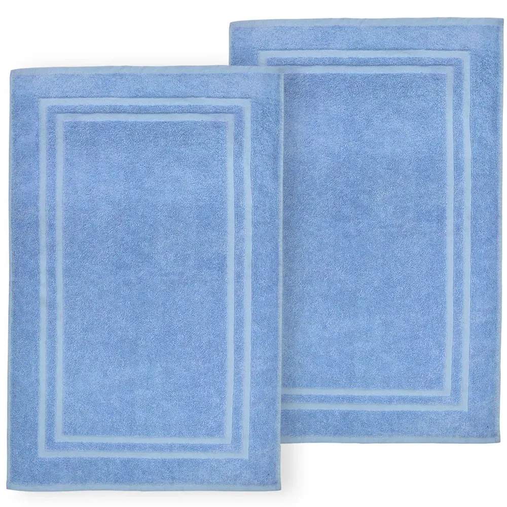 Cotton Hotel Bath Mat - Blue