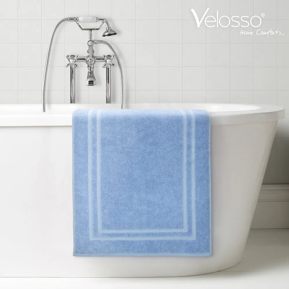 Cotton Hotel Bath Mat - Blue