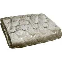 Crushed Velvet Throw - Beige