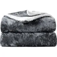 Crushed Velvet Throw - Charcoal