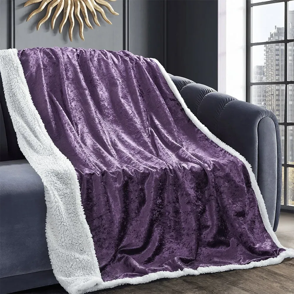 Crushed Velvet Throw - Mauve