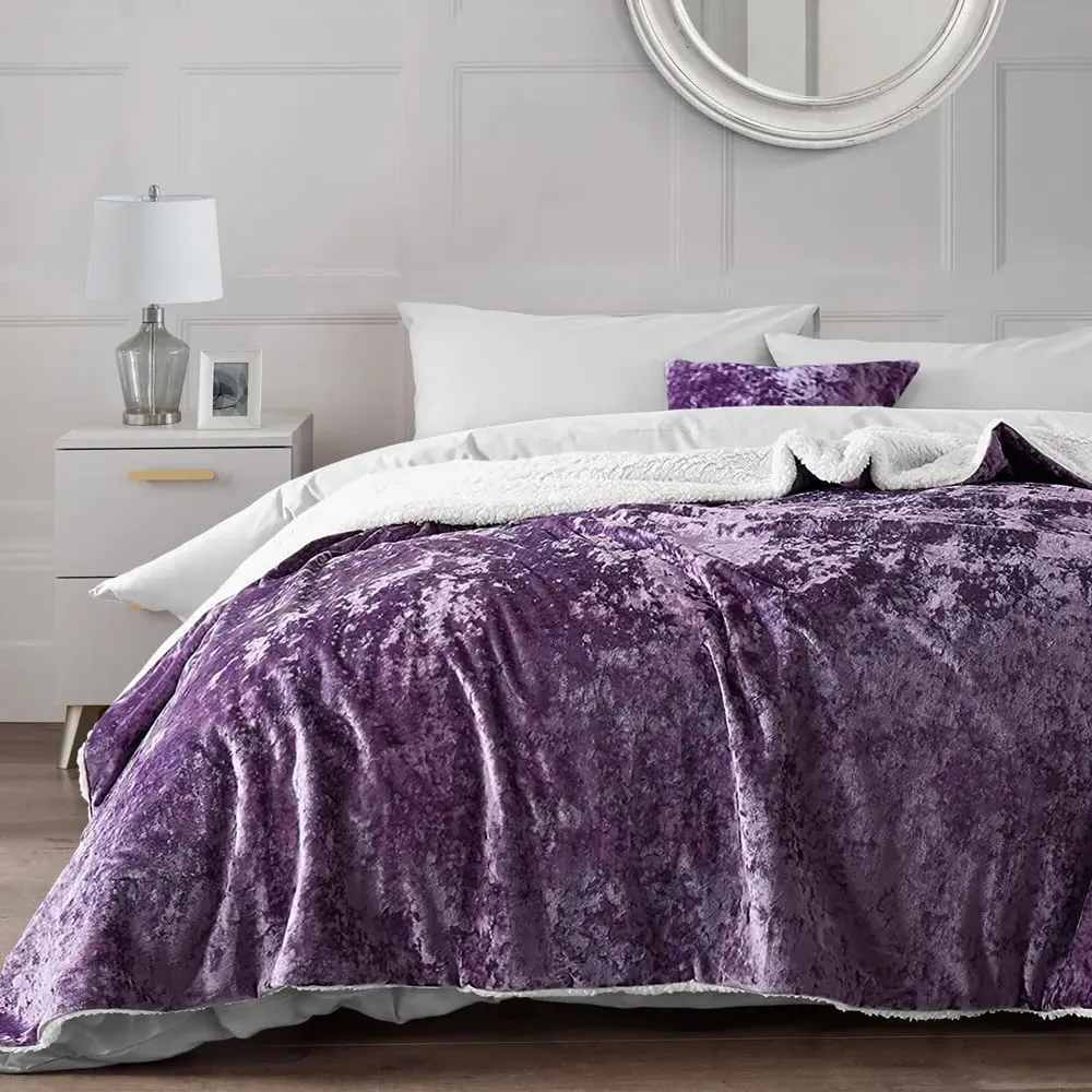 Crushed Velvet Throw - Mauve