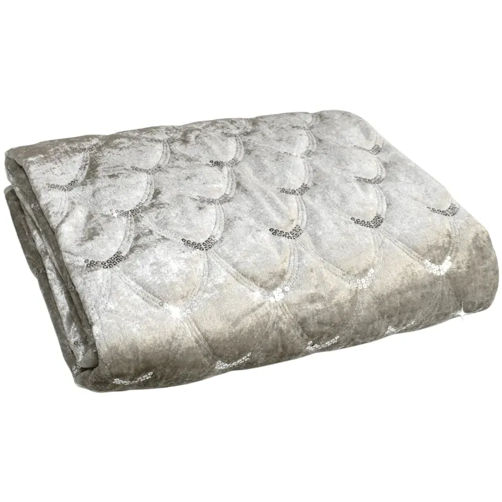 Crushed Velvet Throw - Natural