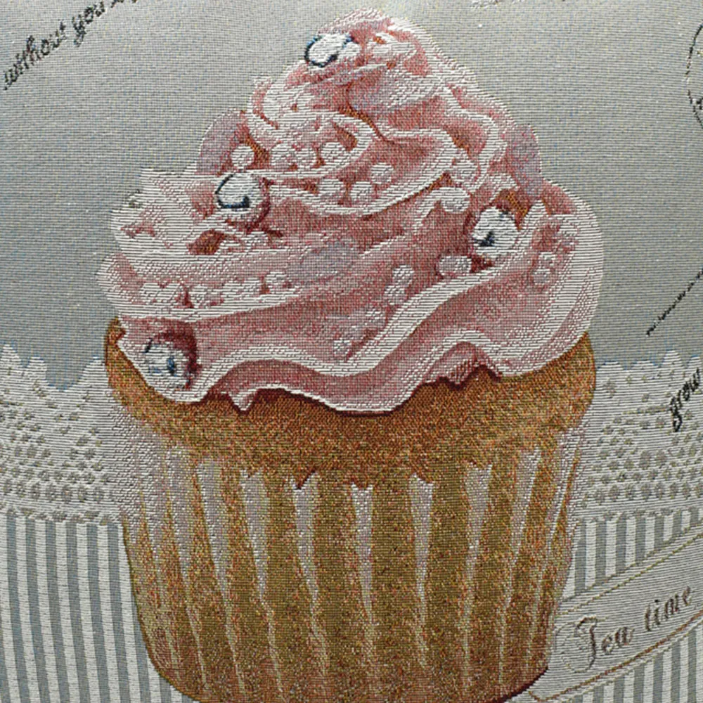 Cupcake Tapestry Filled Cushion 2 Pack