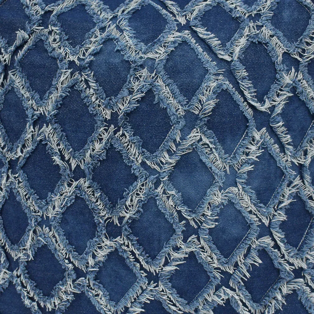 Denim Tuft Filled Cushion 2 Pack - Blue, Cotton