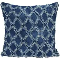 Denim Tuft Filled Cushion 2 Pack - Blue, Cotton