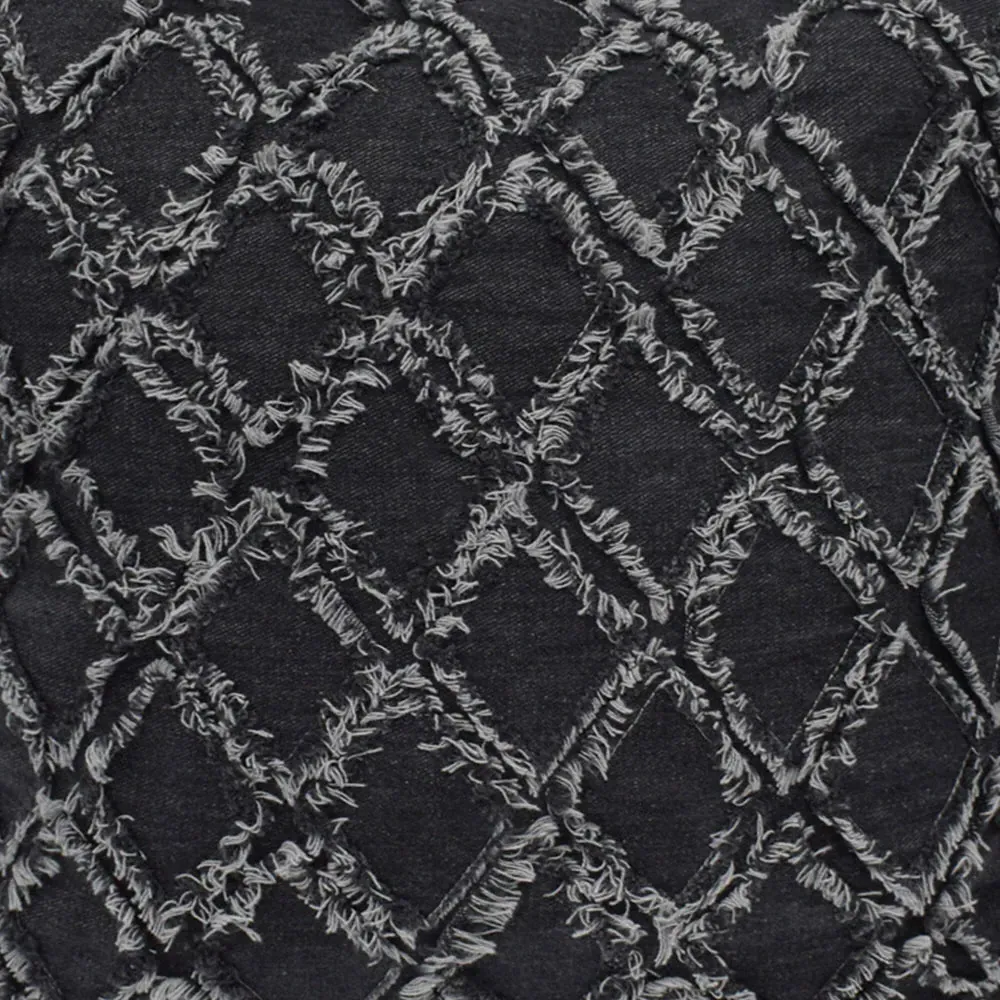 Denim Tuft Filled Cushion 2 Pack - Grey, Cotton