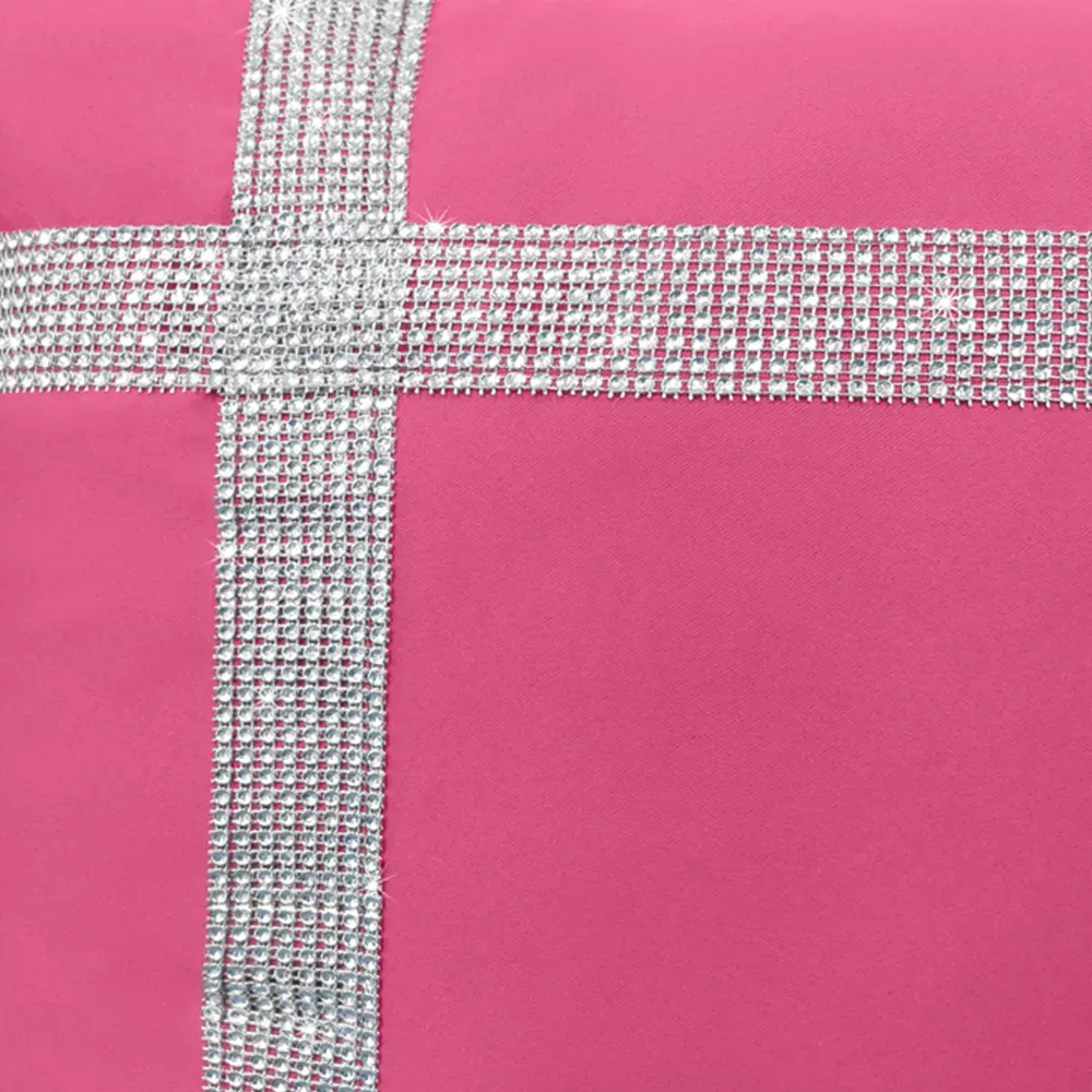 Diamante Cross Filled Cushion 2 Pack - Pink, Polyester