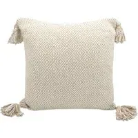 Diamond Filled Cushion 2 Pack - Cream, Cotton