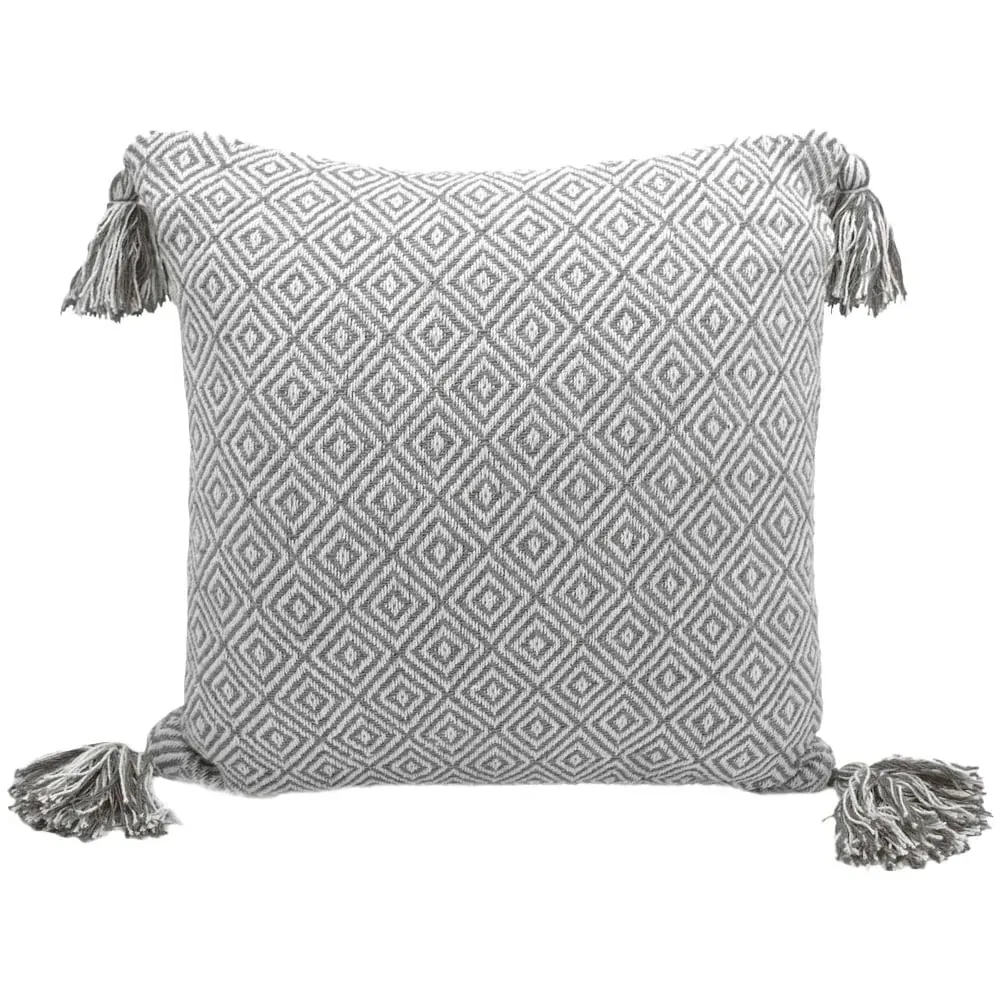 Diamond Filled Cushion 2 Pack - Grey, Cotton