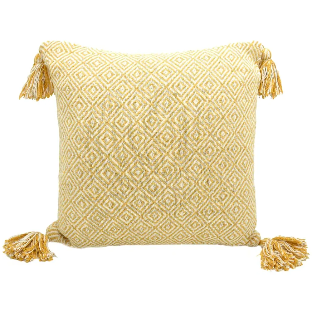 Diamond Filled Cushion 2 Pack - Yellow, Cotton