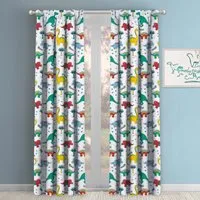 Dinosaur Pencil Pleat Curtains - Multi, Polyester