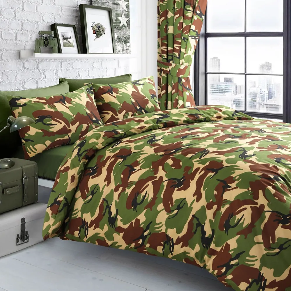 Double Camouflage Duvet Set - Green