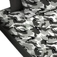 Double Camouflage Fitted Sheet - Grey