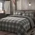 Double Check Teddy Fleece Duvet Set - Grey