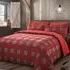 Double Check Teddy Fleece Duvet Set - Red