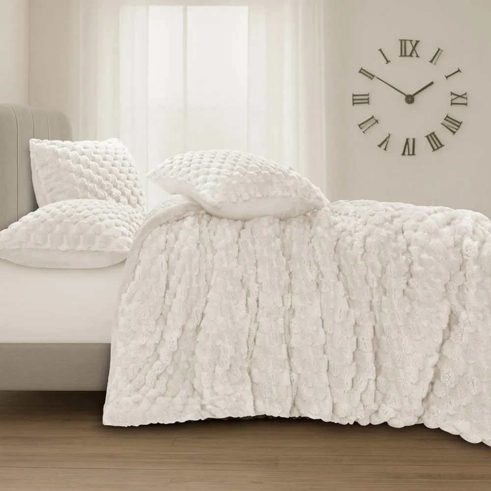 Double Chunky Popcorn Duvet Set - Cream