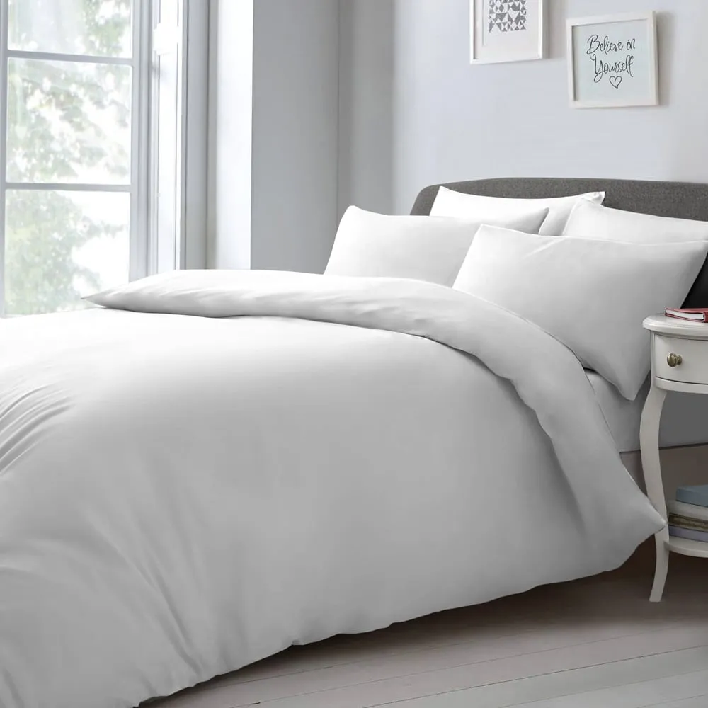 Double Duvet Set - White, Microfibre