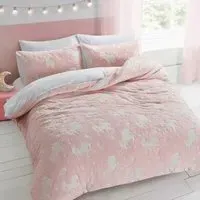 Double Glow in the Dark Unicorn Duvet Set - Pink