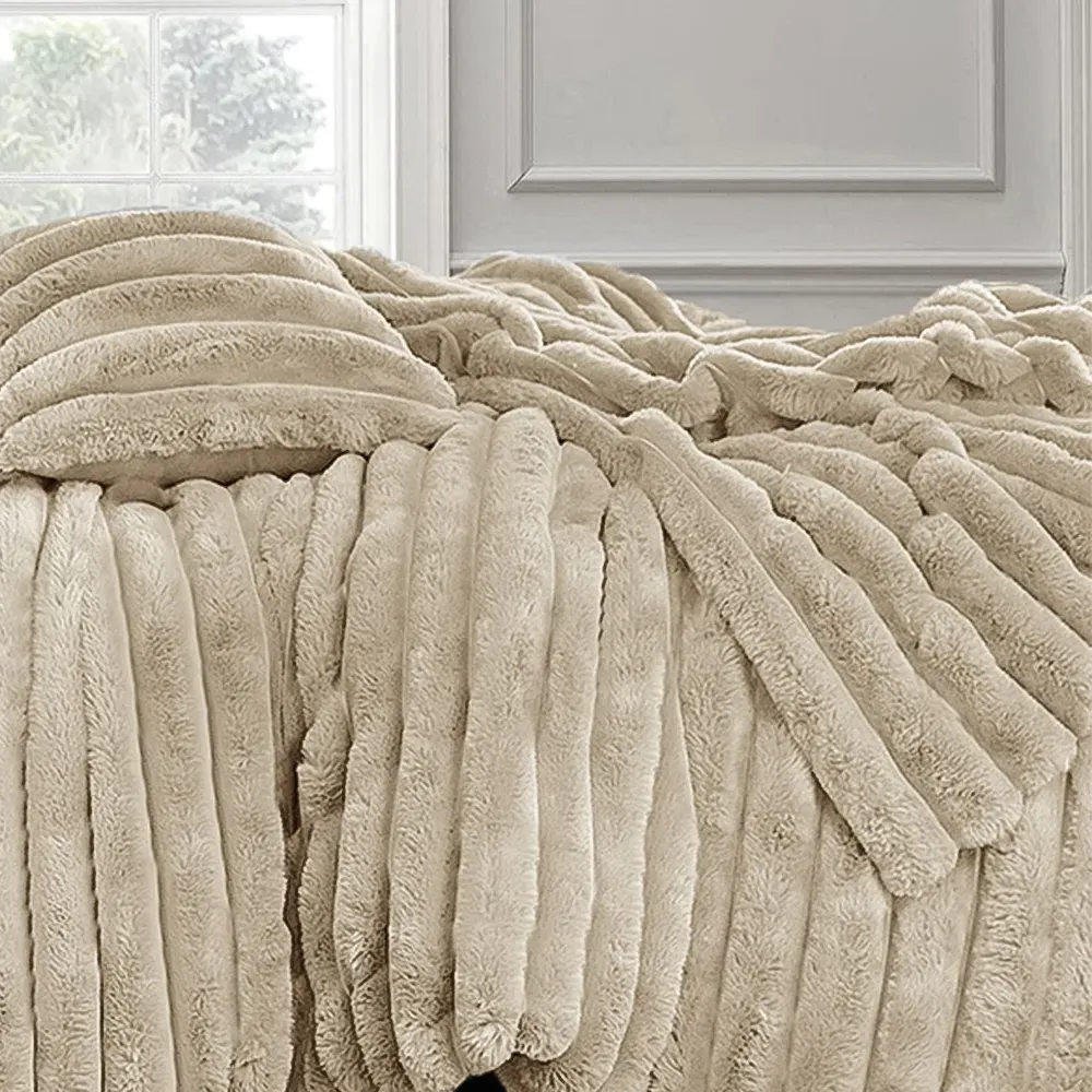 Double Jumbo Cord Duvet Set - Beige