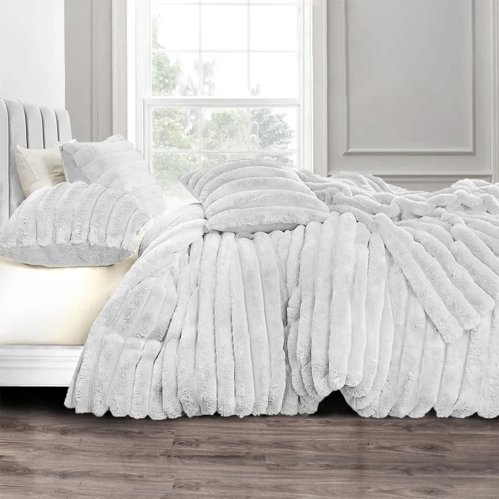 Double Jumbo Cord Duvet Set - White