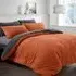 Double Plush Cord Duvet Set - Rust, Teddy Fleece