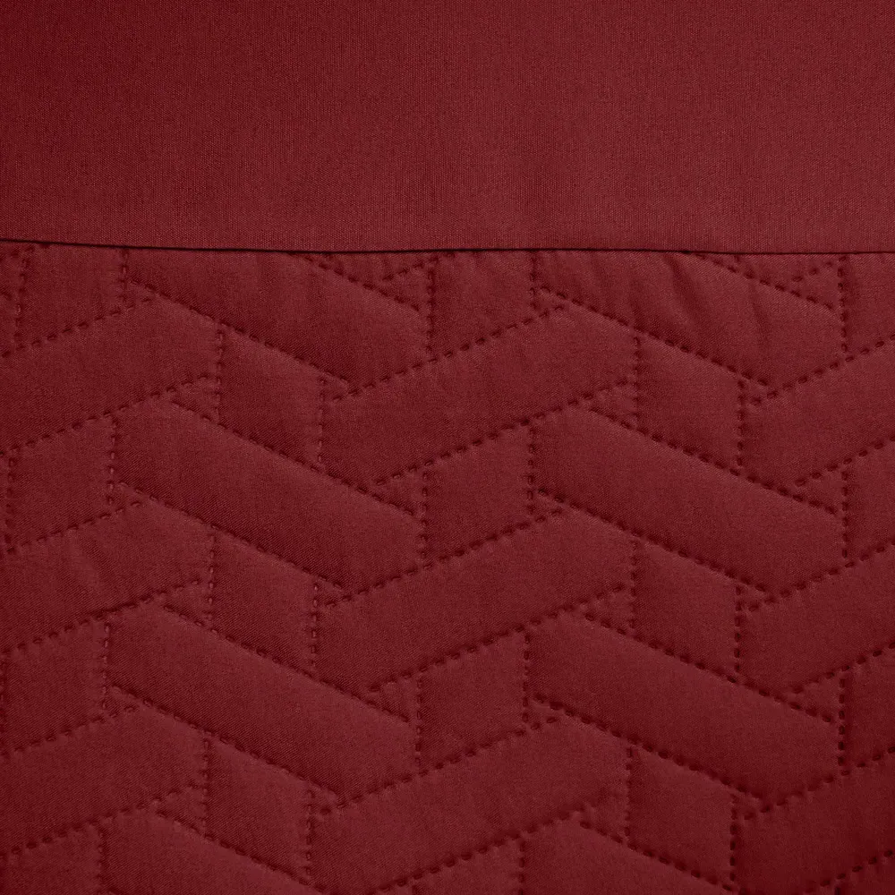 Double Quilted Geo Duvet Set - Red